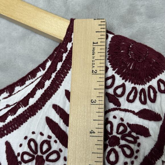 Nativa Tunic Top Womens Medium Embroidered Boho Peasant Blouse Tassel Bohemian - Picture 10 of 11